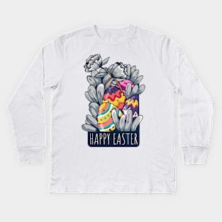 Happy Easter! Easter Egg Design Kids Long Sleeve T-Shirt